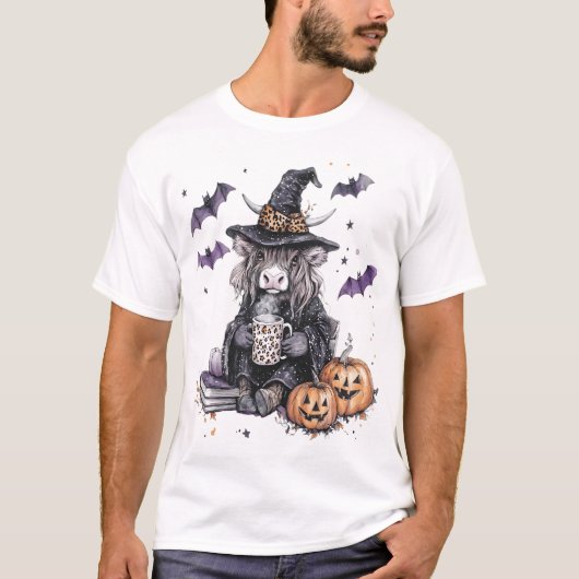 Halloween Highland Rund T-shirt (Voorkant)