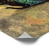 Halloween Hill Cute Gothic Witch and Cat Art Poster (Hoek)