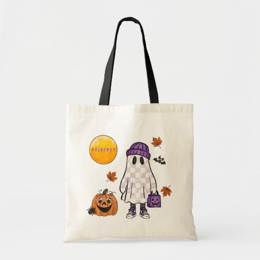 Halloween Hip Ghost Treat Bag Custom Kids Tote Bag (Voorkant)
