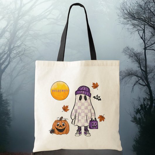 Halloween Hip Ghost Treat Bag Custom Kids Tote Bag