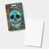Halloween Hippie Schedel Thunder_Cove Badge (Voor- en achterkant)