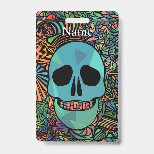 Halloween Hippie Schedel Thunder_Cove Badge (Voorzijde)