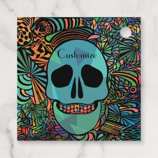Halloween Hippie Schedel Thunder_Cove Bedankjes Labels (Achterkant)