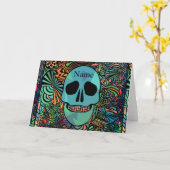 Halloween Hippie Schedel Thunder_Cove Kaart (Gele Bloem)