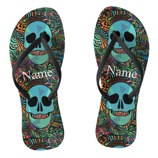 Halloween Hippie Schedel Thunder_Cove Teenslippers (Voetbed)