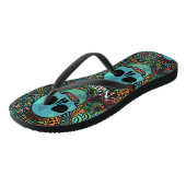 Halloween Hippie Schedel Thunder_Cove Teenslippers (Schuin)