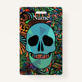 Halloween Hippie Skull Thunder_Cove Badge (Voorkant)