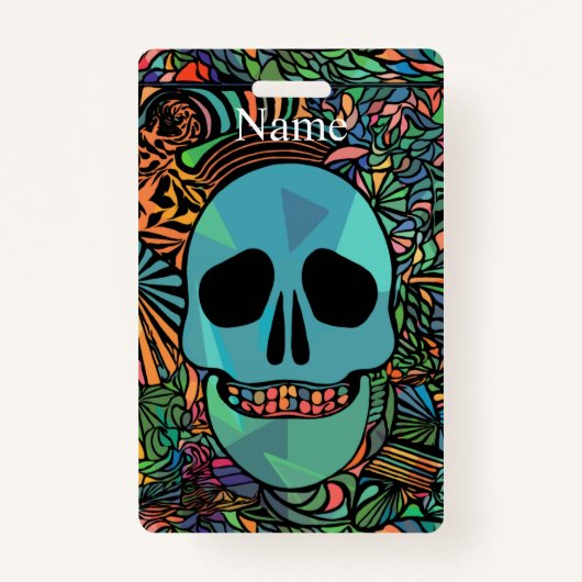 Halloween Hippie Skull Thunder_Cove Badge (Voorkant)