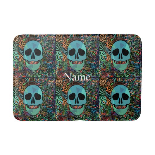 Halloween Hippie Skull Thunder_Cove Badmat (Voorkant)