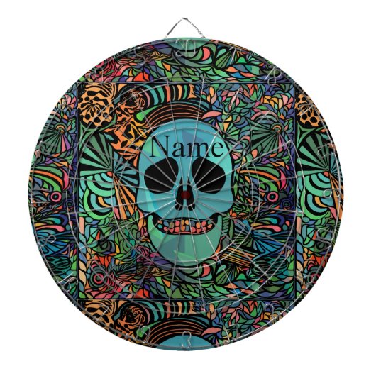 Halloween Hippie Skull Thunder_Cove Dartbord (Voorkant)
