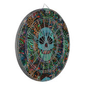 Halloween Hippie Skull Thunder_Cove Dartbord (Voorkant Links)