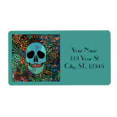Halloween Hippie Skull Thunder_Cove Etiket (Voorkant)