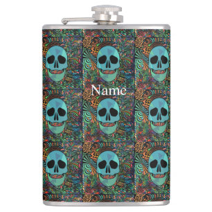 Halloween Hippie Skull Thunder_Cove  Heupfles