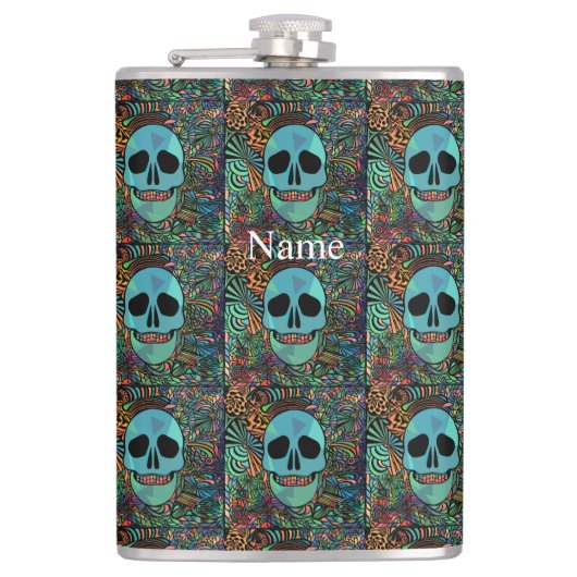Halloween Hippie Skull Thunder_Cove Heupfles (Voorkant)