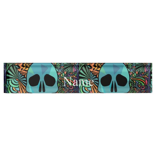 Halloween Hippie Skull Thunder_Cove Naambordje (Voorkant)