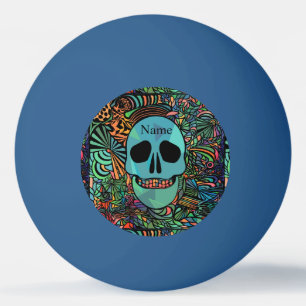 Halloween Hippie Skull Thunder_Cove Pingpongbal