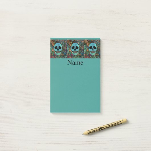 Halloween Hippie Skull Thunder_Cove Post-it® Notes (Op bureau)