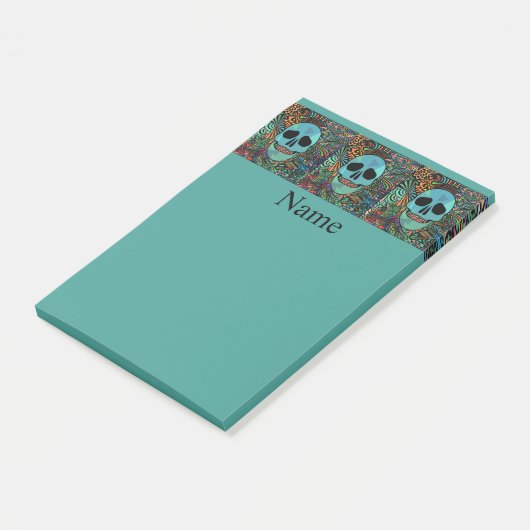 Halloween Hippie Skull Thunder_Cove Post-it® Notes (Schuin)