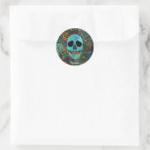 Halloween Hippie Skull Thunder_Cove Ronde Sticker (Tas)