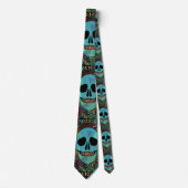 Halloween Hippie Skull Thunder_Cove Stropdas (Voorkant)