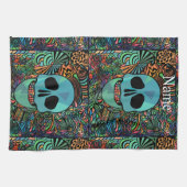 Halloween Hippie Skull Thunder_Cove Theedoek (Horizontaal)