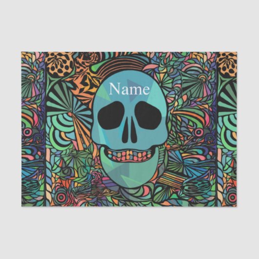 Halloween Hippie Skull Thunder_Cove Tissuepapier (Voorkant)