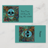 Halloween Hippie Skull Thunder_Cove Visitekaartje (Voorkant / Achterkant)