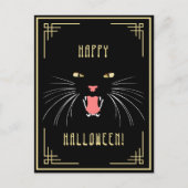 Halloween Hissenkat Black Elegant Briefkaart (Voorkant)