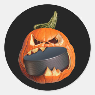 Halloween Hockey Pompoen Bijten Puck Stickers