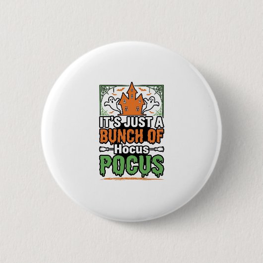 Halloween Hocus Pocus Citaat Vectorontwerp_1 Ronde Button 5,7 Cm (Voorkant)