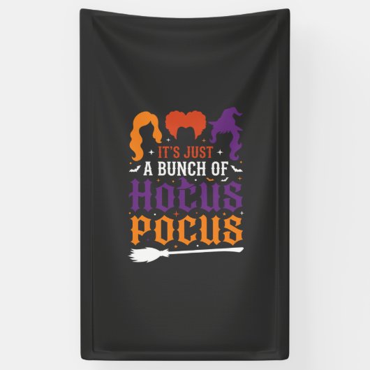 Halloween Hocus Pocus Heks Typografie Vector Spandoek (Verticaal)