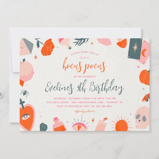 Halloween Hocus Pocus Heks Verjaardag Uitnodiging (Voorkant)