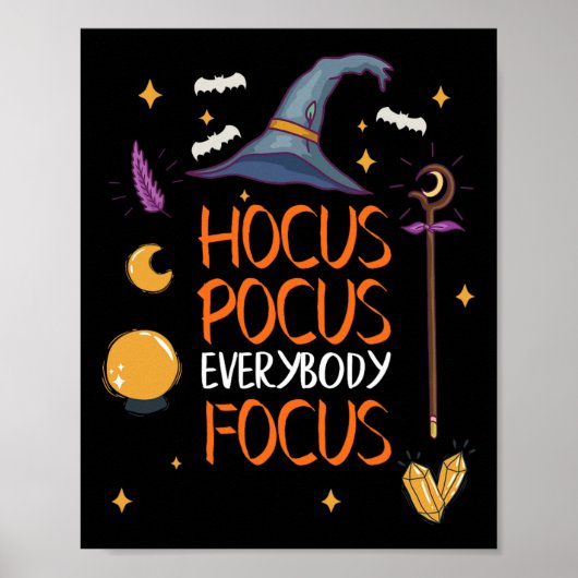 Halloween Hocus Pocus Iedereen Focus Leuke Leraar Poster (Voorkant)
