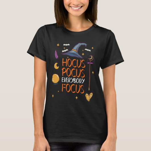 Halloween Hocus Pocus Iedereen Focus Leuke Leraar T-shirt (Voorkant)