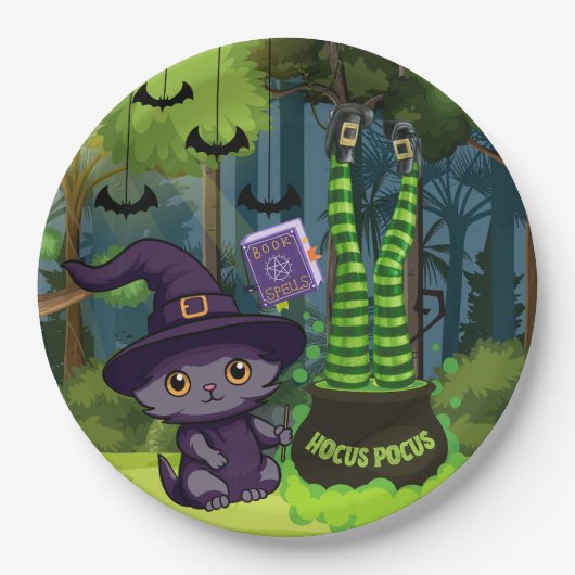 Halloween Hocus Pocus Papieren Bordje (Voorkant)