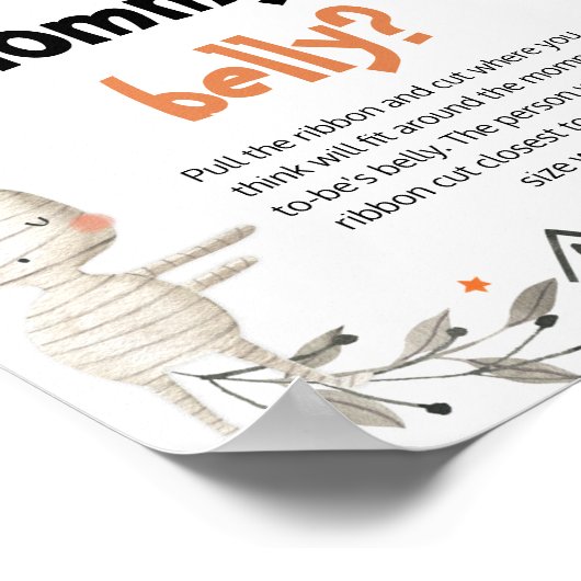 Halloween Hoe groot is mama's buik douche spel Poster (Hoek)