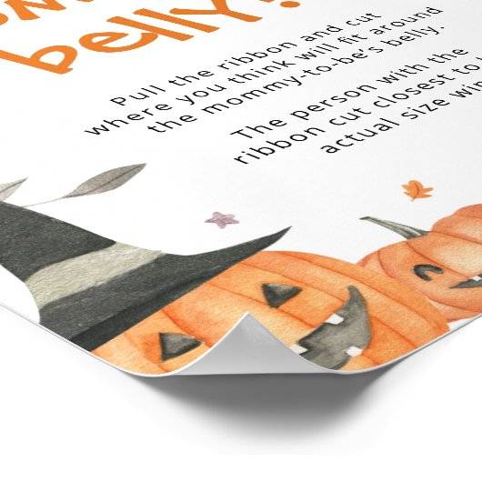 Halloween Hoe groot is mama's buik douche spel Poster (Hoek)