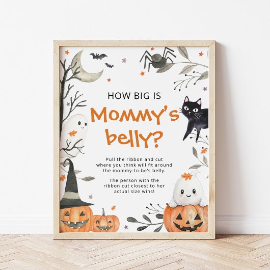 Halloween Hoe groot is mama's buik douche spel Poster