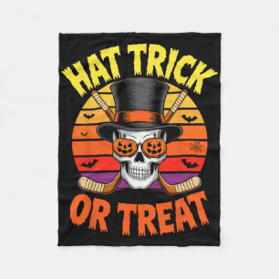 Halloween Hoeden Trick Or Treat IJshockey Schedel Fleece Deken