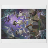 Halloween Hoedown, Line Dancing Skeletons Cadeaupapier (Vlak)