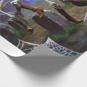 Halloween Hoedown, Line Dancing Skeletons Cadeaupapier (Hoek)