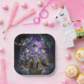 Halloween Hoedown Throwdown, Dancing Skeleton Papieren Bordje (Feest)