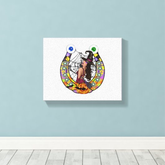 Halloween-Hoefijzer Canvas Afdruk (Insitu (Houten vloer))