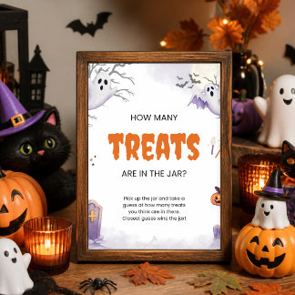 Halloween Hoeveel Snoepjes Zitten Er In De Pot Bor Poster