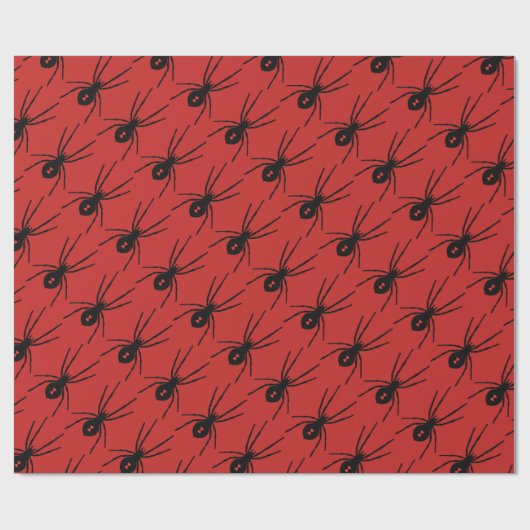 Halloween Holiday Black spin tiled party wrap Cadeaupapier (Vlak)