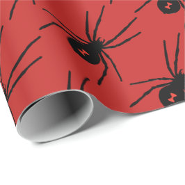 Halloween Holiday Black spin tiled party wrap Cadeaupapier