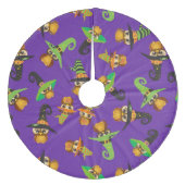 Halloween Holiday Custom Retro Owl Fleece Kerstboom Rok (Voorkant)