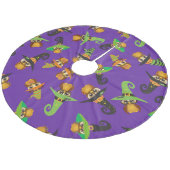 Halloween Holiday Custom Retro Owl Fleece Kerstboom Rok (Gekanteld)