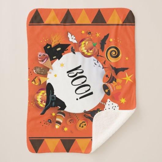 Halloween Holiday Fantasy Symbols trendy design Sherpa Deken (Voorkant)