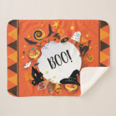 Halloween Holiday Fantasy Symbols trendy design Sherpa Deken (Voorkant (horizontaal))